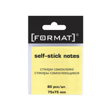 Бумага для заметок с клейким слоем (75х75), 80л, желтый, F27932 Бумага для заметок с клейким слоем (75х75), 80л, желтый, F27932